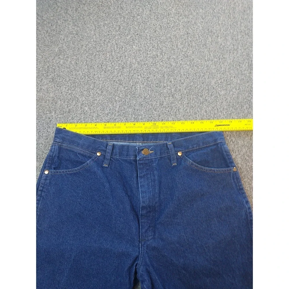 Wrangler Cowboy Cut Mens Jeans Indigo Blue Straight Leg Denim Pants 34x31